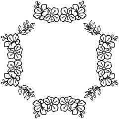 Vector illustration decor of card with pattern leaf wreath frame