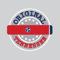 Vector Stamp for Original logo with text Tennessee and Tying in the middle with Tennessee Flag.