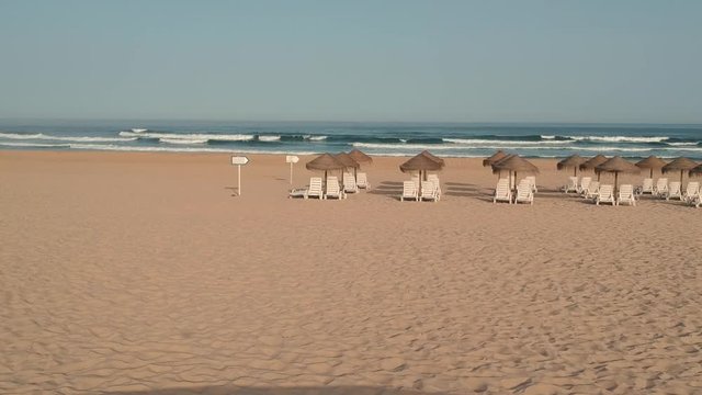 Beautiful and cinematic odeceixe beach sun hat at vicentina coast, algarve