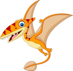 Cartoon Pterosaurus isolated on white background © tigatelu