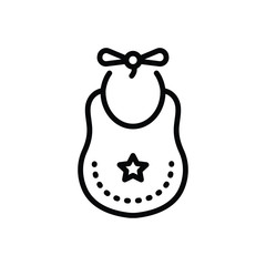 Black line icon for bib baby 