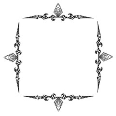 Naklejka premium Art Deco frame of black lines. 