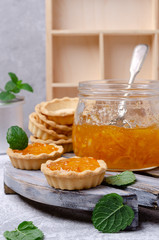 Tartlets with orange jam