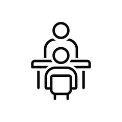 Black line icon for meeting