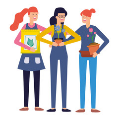 gardener women work gardening design