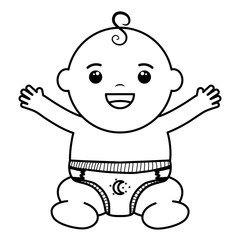 cute little baby boy character