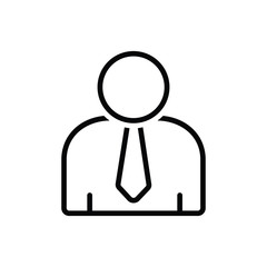 Black line icon for user 