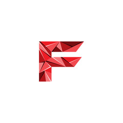Naklejka premium initial letter F capital abstract triangle logo vector