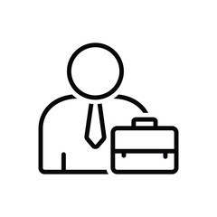 Black line icon for employee