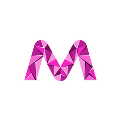 initial letter M capital abstract triangle logo vector