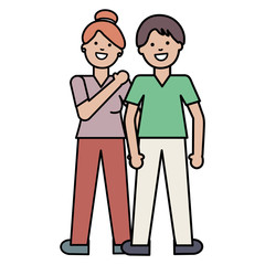 young lovers couple avatars characters