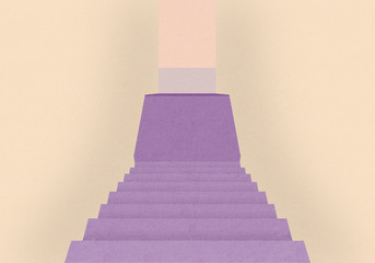empty Stairs Background with paper texture illustration
