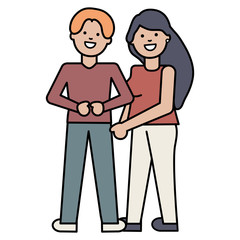 young lovers couple avatars characters