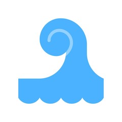 Sea wave vector, tropical related flat style icon