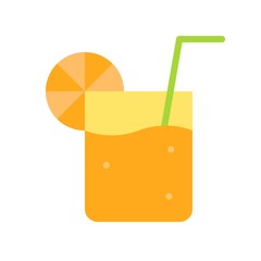 Orange juice vector, tropical related flat style icon