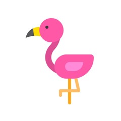 Flamingo vector, tropical related flat style icon