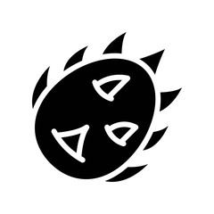 Dragon fruit vector, tropical related solid style icon