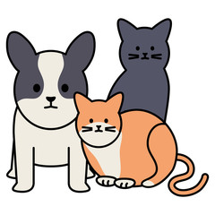 cute cats and dog mascots adorables characters