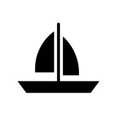 Sail boat vector, tropical related solid style icon