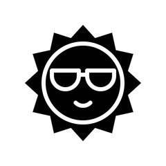 Sun vector, tropical related solid style icon