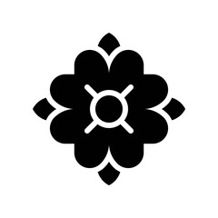 Tropical flower vector, tropical related solid style icon