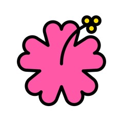 Hibiscus vector, tropical related filled style icon