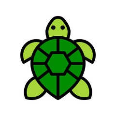 Turtle vector, tropical related filled style icon