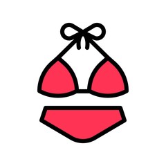 Swimsuit vector, tropical related filled style icon