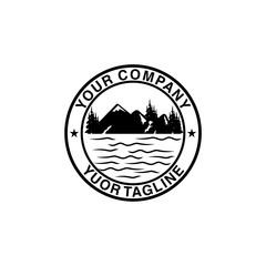 lake mountain logo design