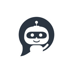 Robot icon. Chat Bot sign for support service concept. Chatbot character flat style
