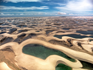 Aerial View of the beach dunes and lagoons