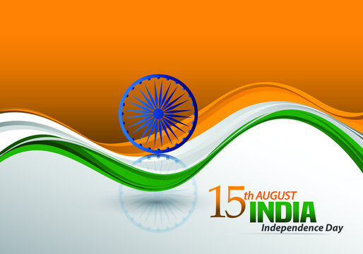 illustration of Abstract tricolor Indian flag with white background for Happy 15th August  Independence Day of India