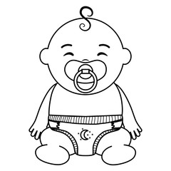 cute little baby boy with pacifier