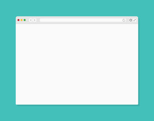 Web browser window. Computer or internet frame template design of flat page mockup. Blank screen web browser