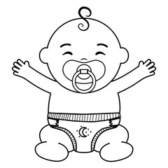 cute little baby boy with pacifier