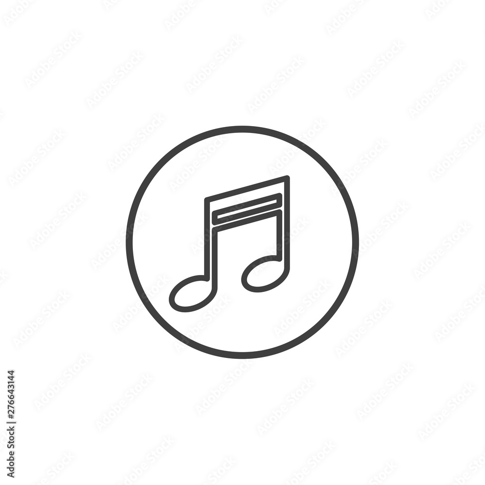 Aufkleber music note icon symbol template black color editable. simple logo vector illustration for graphic an