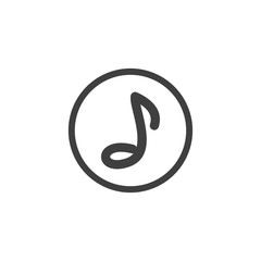 Music note icon symbol template black color editable. simple logo vector illustration for graphic and web design.