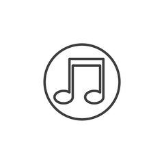Music note icon symbol template black color editable. simple logo vector illustration for graphic and web design.