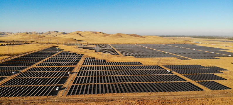 Photovoltaic solar panels field in California