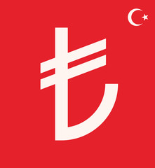 Lira turkish symbol sign. Turkish money currency logo lira isolated illustration