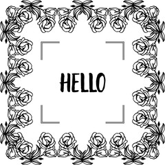 Vector illustration various flower frame for decor modern of card hello