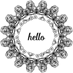 Vector illustration various flower frame for decor modern of card hello