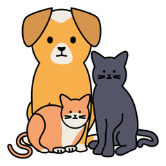 cute cats and dog mascots adorables characters
