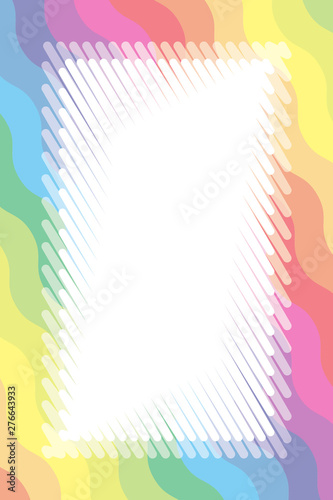 Background Wallpaper Vector Illustration Design Free Free Size Charge Free Colorful Color Rainbow Show Business Entertainment Party Image 背景壁紙 パステルカラー 名札 値札イラスト素材 キッズ ウェーブ 波 ギザギザ模様 フリーサイズ Canvas Print