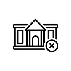 Black line icon for abandon