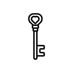 Black line icon for key 