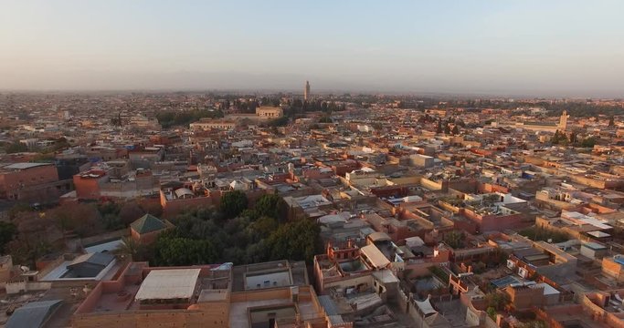 AERIAL: Old medina in Marrakech