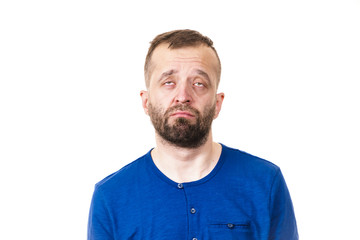 Obraz premium Sad worried adult man