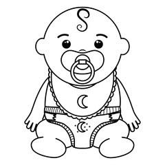 cute little baby boy with pacifier