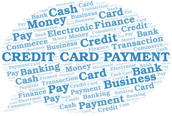 Credit Card Payment word cloud. Vector made with text only.